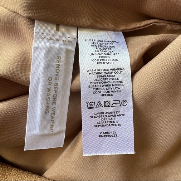 LOFT Plus Faux Suede Mini Skirt Tan Camel A-Line Pockets Boho Fall Chic - Picture 7 of 9